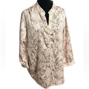 Chico's Blush, Beige and Brown Snake Patterned Top large
